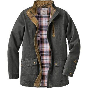 Flannel Lined Shirt Jacket, Waxed Cotton, Cargo Pockets, Drop Tail